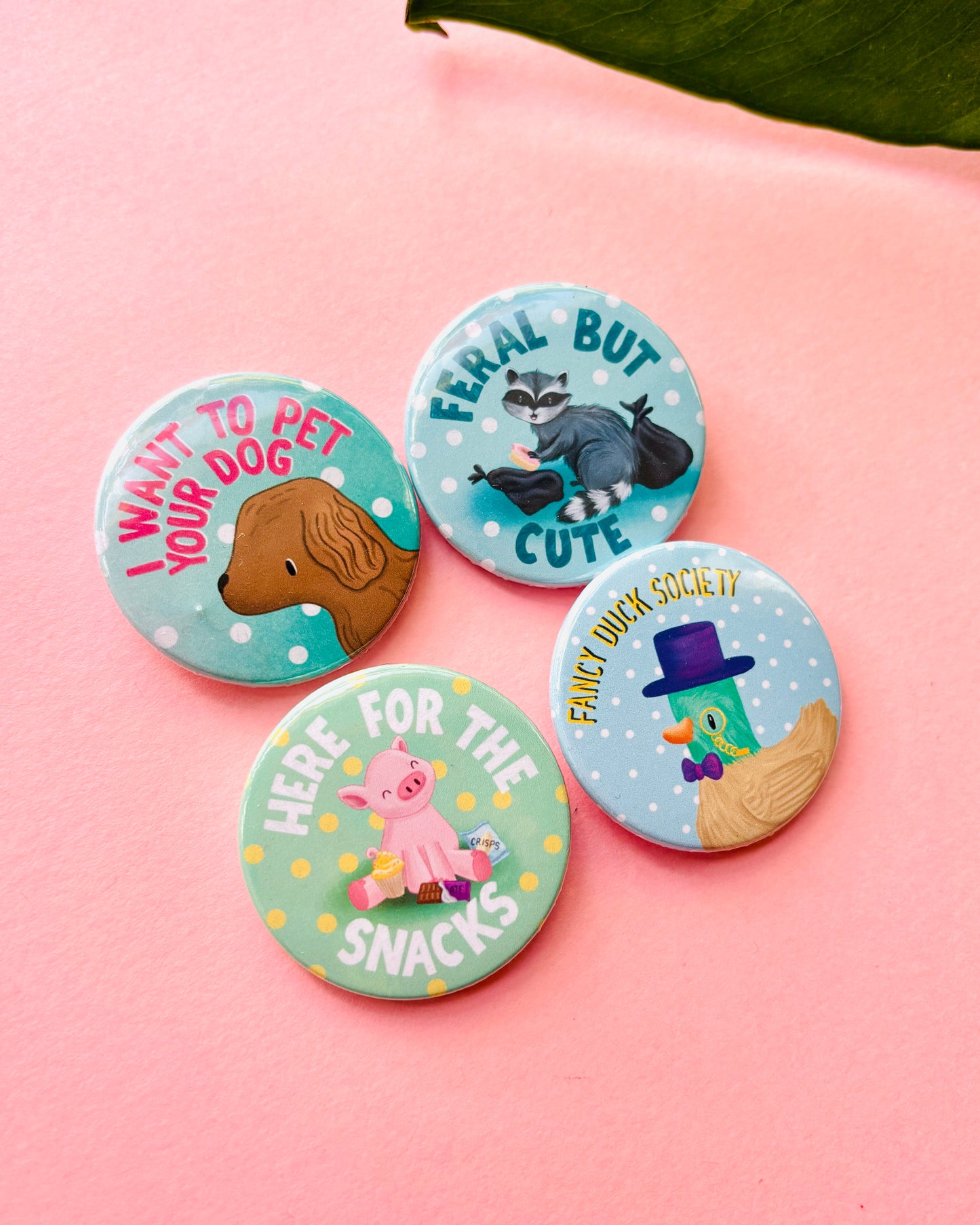 Feral but Cute – Handmade Raccoon Funny Badge or Magnet