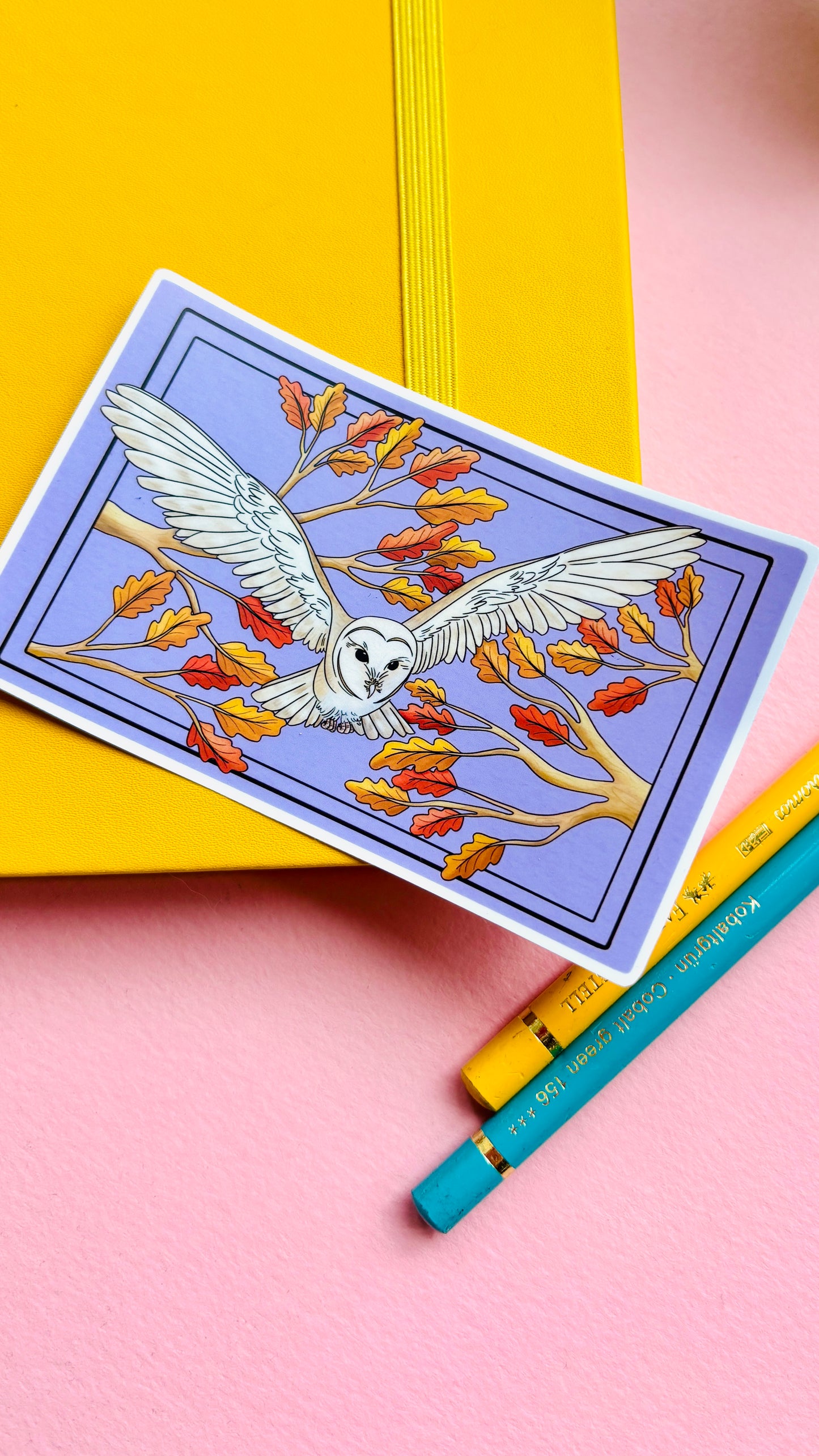 Barn Owl Illustrated Waterproof Sticker- Nature Stationery