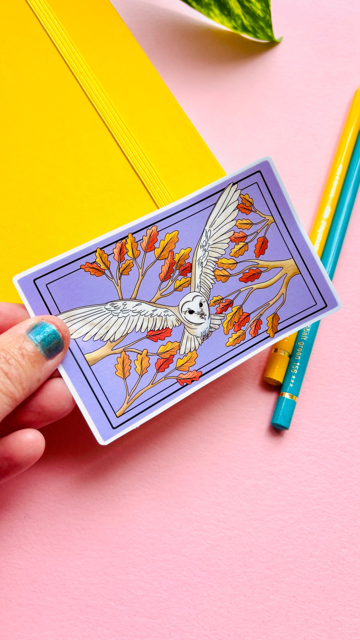 Barn Owl Illustrated Waterproof Sticker- Nature Stationery