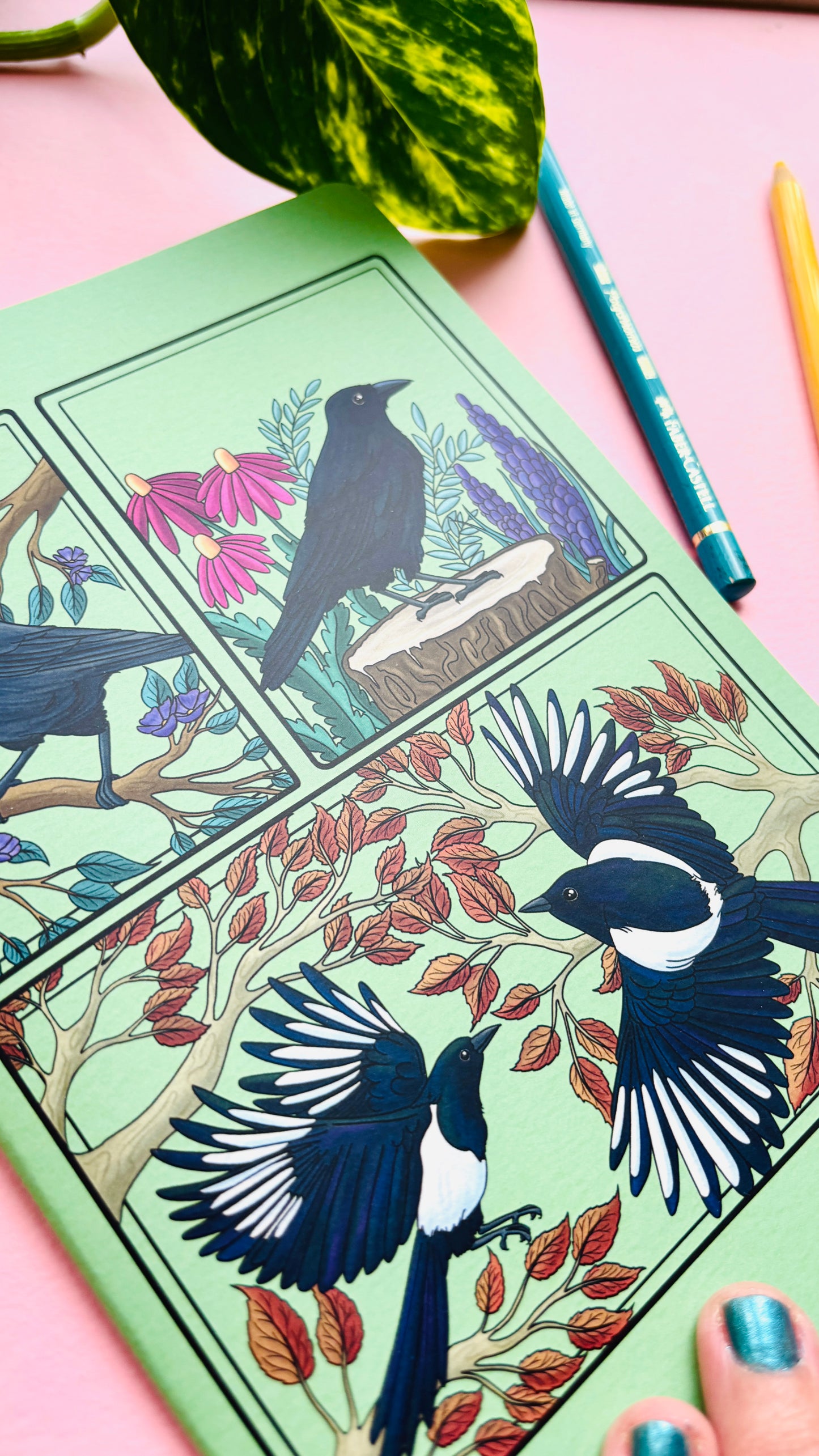 A5 Corvids Blank Notebook- Illustrated Nature Stationery