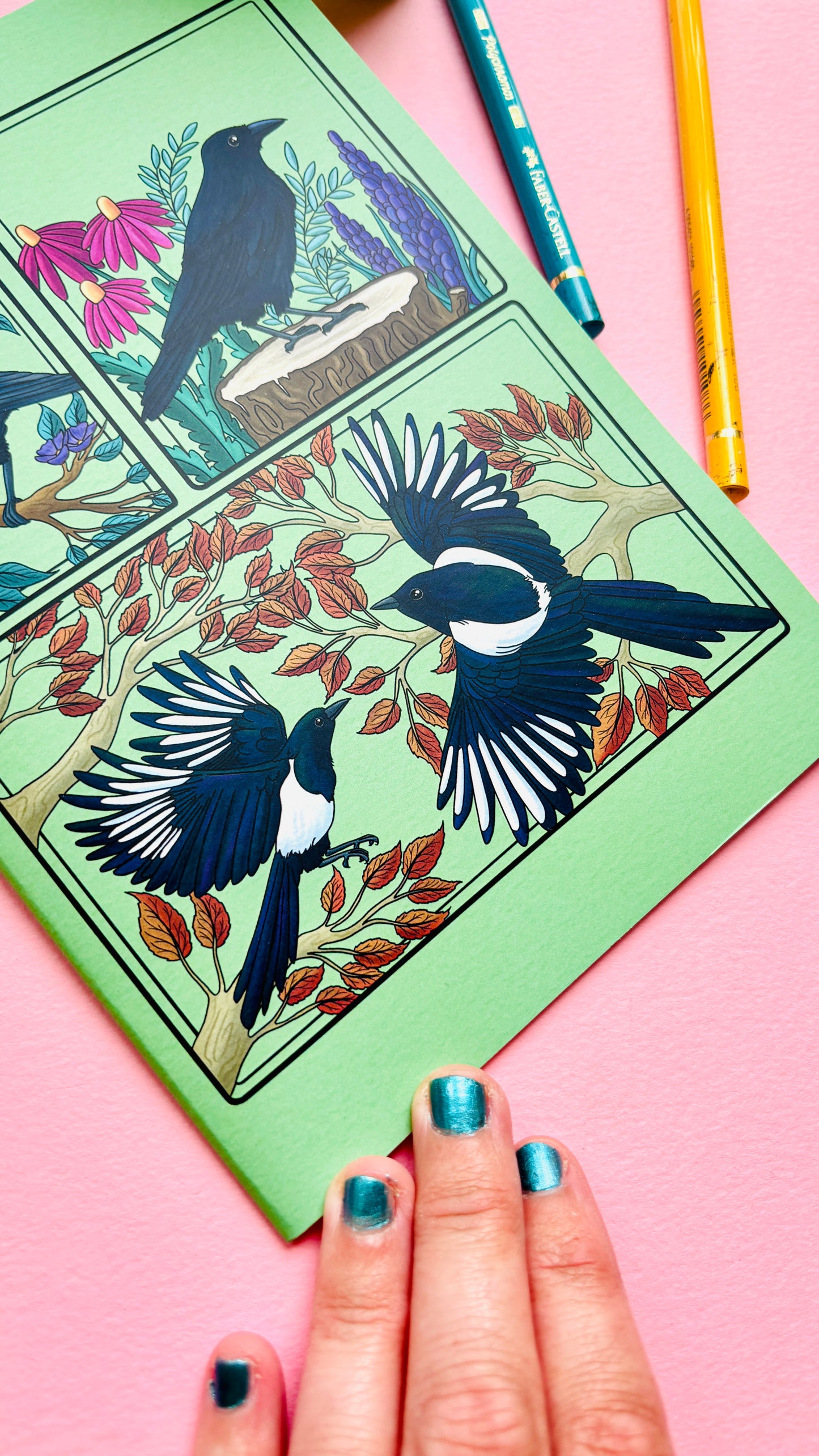 A5 Corvids Blank Notebook- Illustrated Nature Stationery