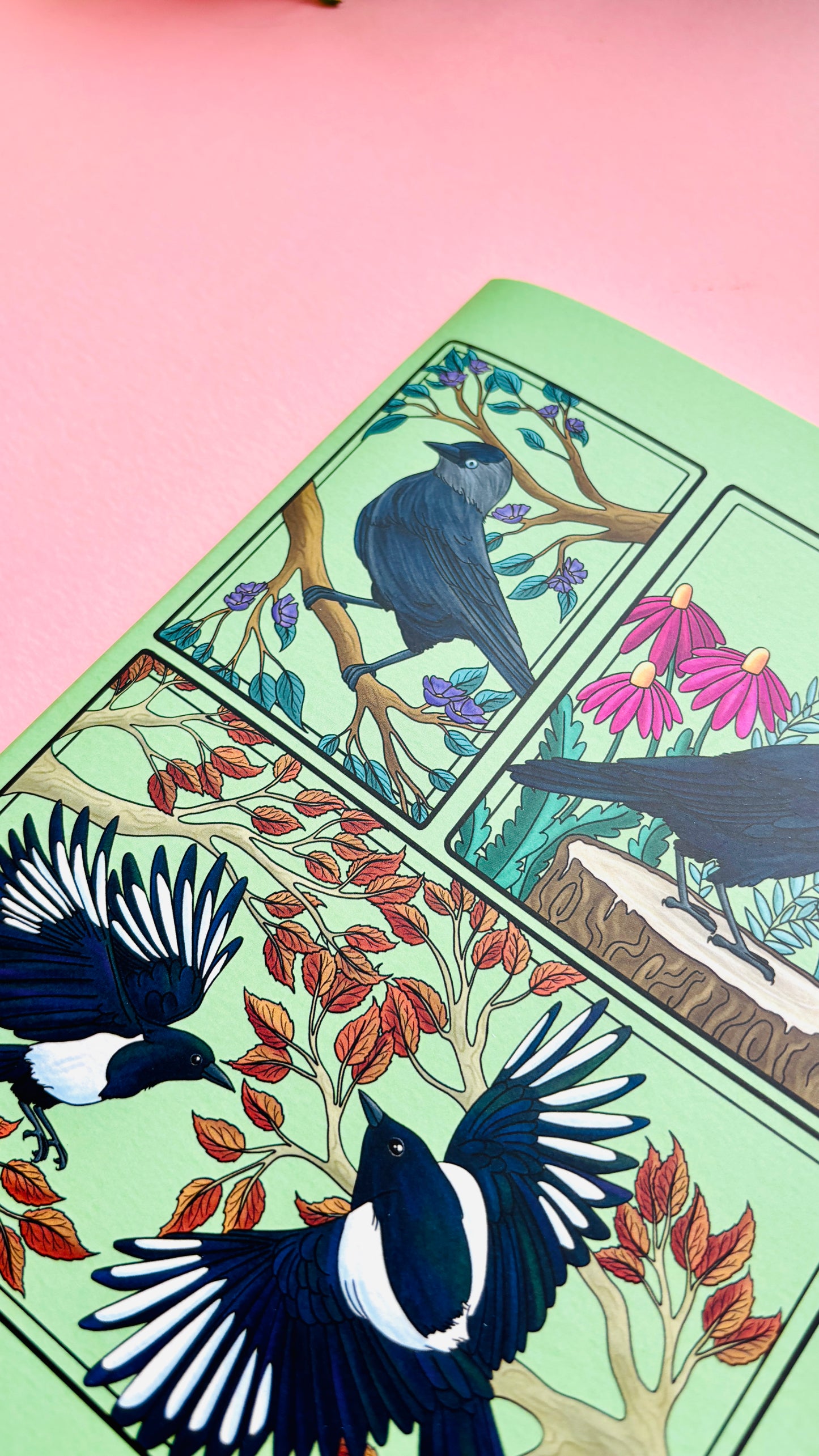 A5 Corvids Blank Notebook- Illustrated Nature Stationery