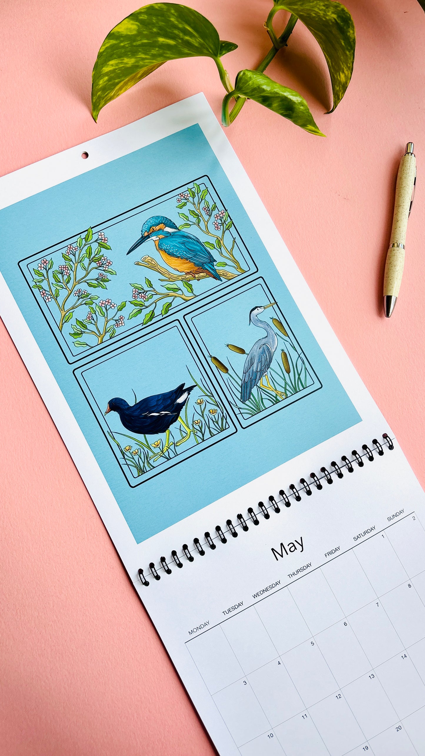 PRE-ORDER British Birds 2027 Calendar- Original Illustrated UK Nature Calendar