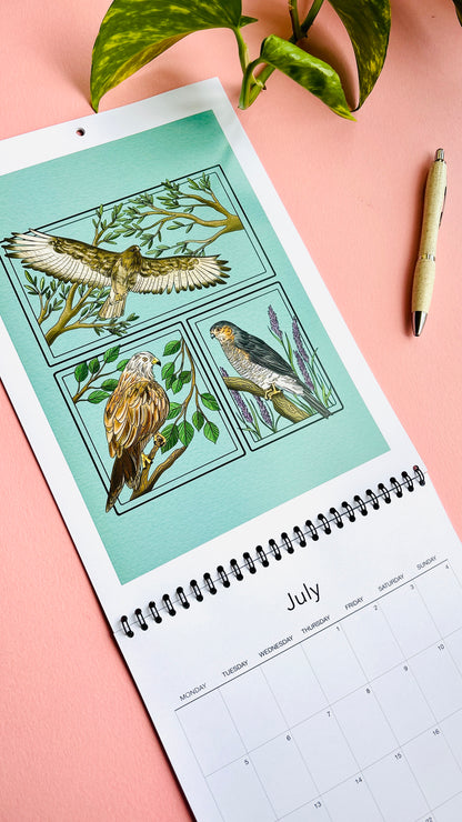 PRE-ORDER British Birds 2027 Calendar- Original Illustrated UK Nature Calendar