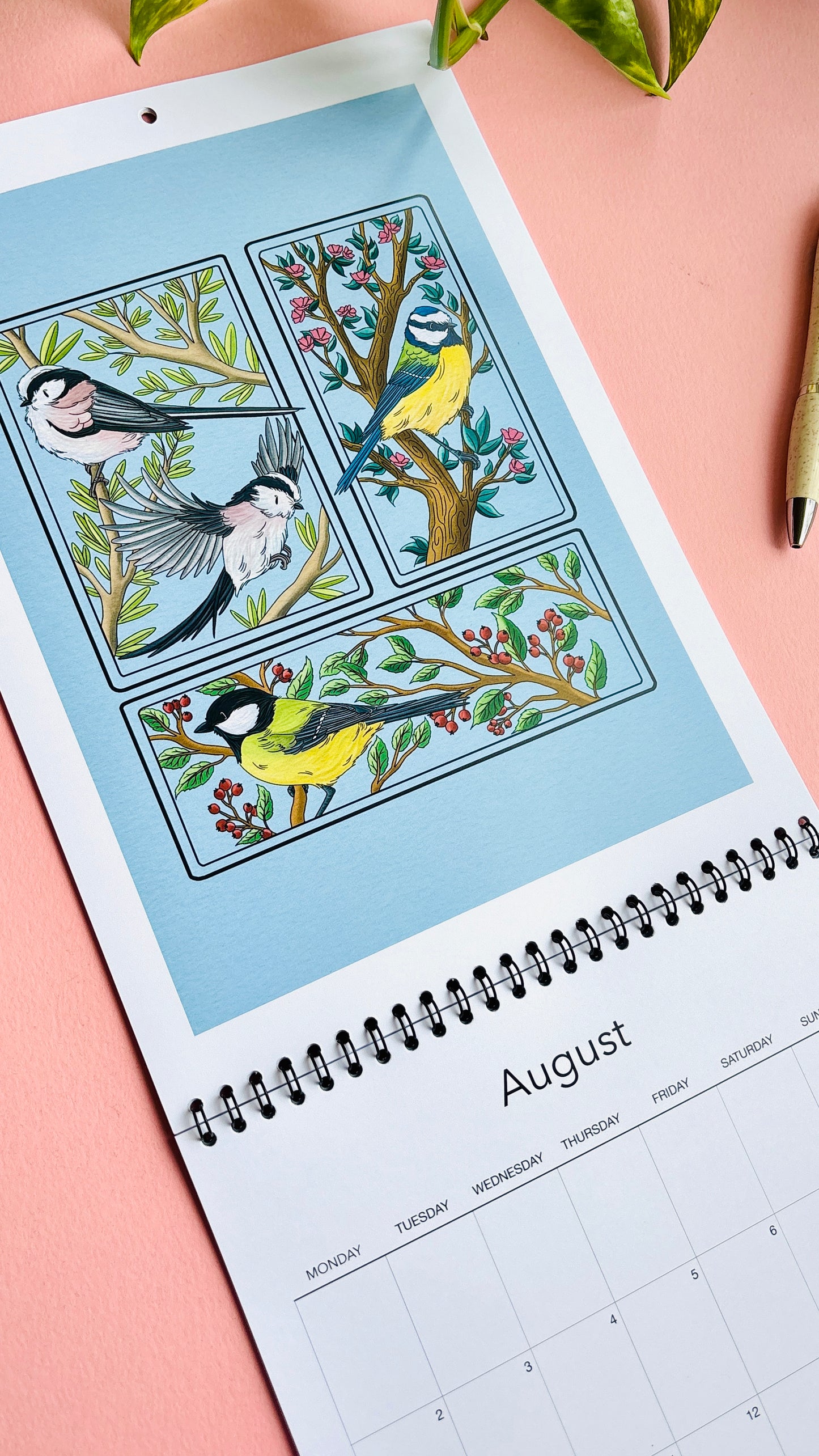PRE-ORDER British Birds 2027 Calendar- Original Illustrated UK Nature Calendar