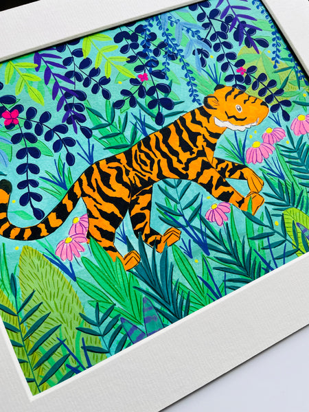 Into the Jungle Tiger Original Painting and Prints