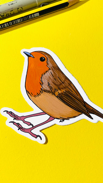 Robin Illustrated Vinyl Sticker