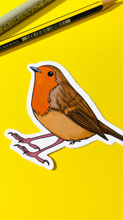 Robin Illustrated Vinyl Sticker