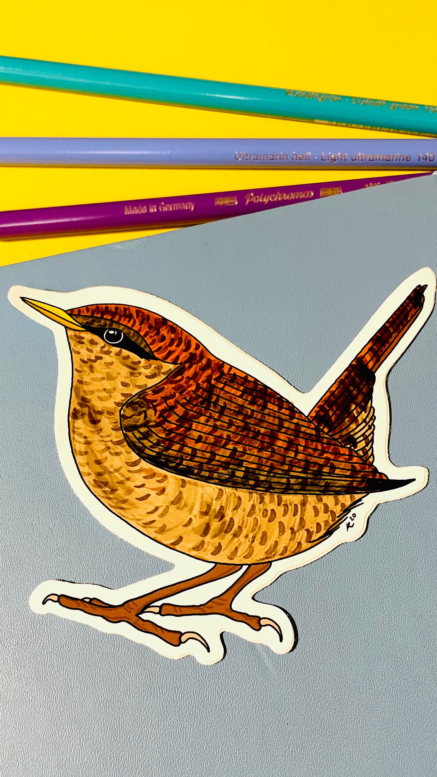 Wren Illustrated Vinyl Sticker