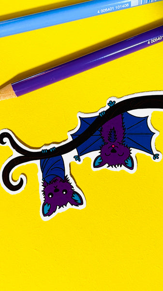 Bat Illustrated Vinyl Sticker