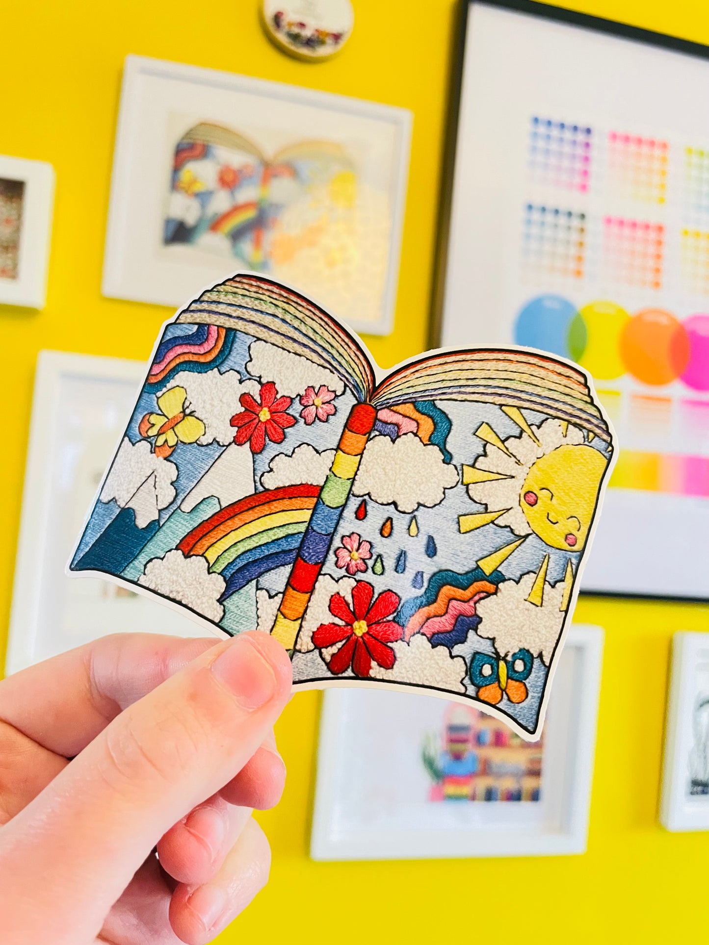 Stitchy Rainbow Book Hand Embroidery Sticker