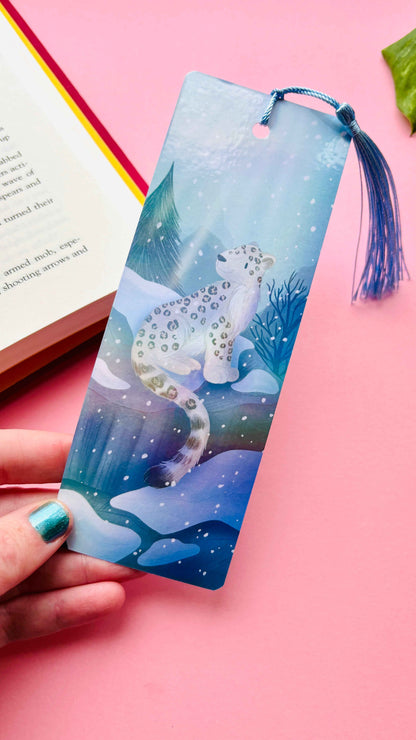 Snow Leopard Bookmark- Illustrated, Nature-Inspired Reading Gift