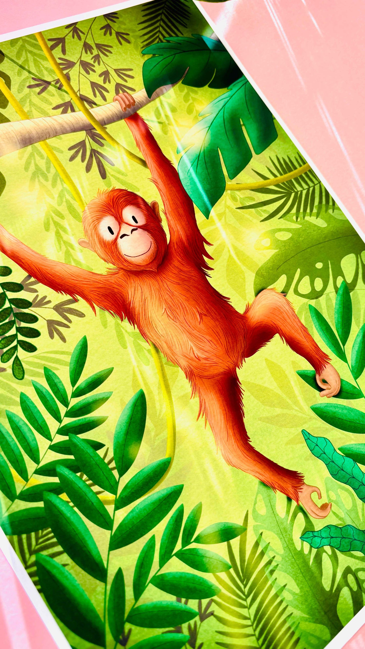 Orangutan Art Print – Whimsical Jungle Wall Art
