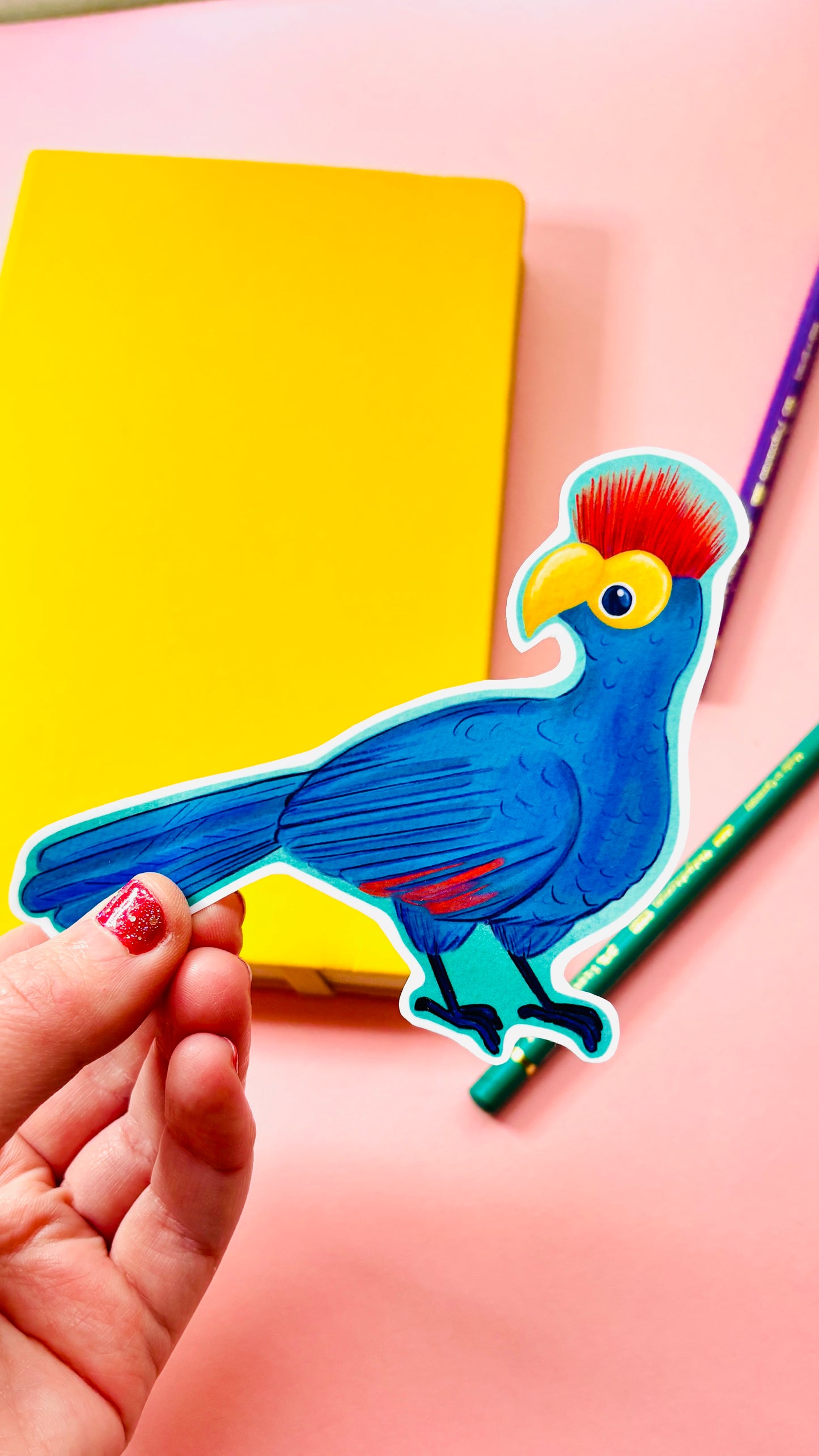 lady Ross’s turaco bird illustrated vinyl sticker