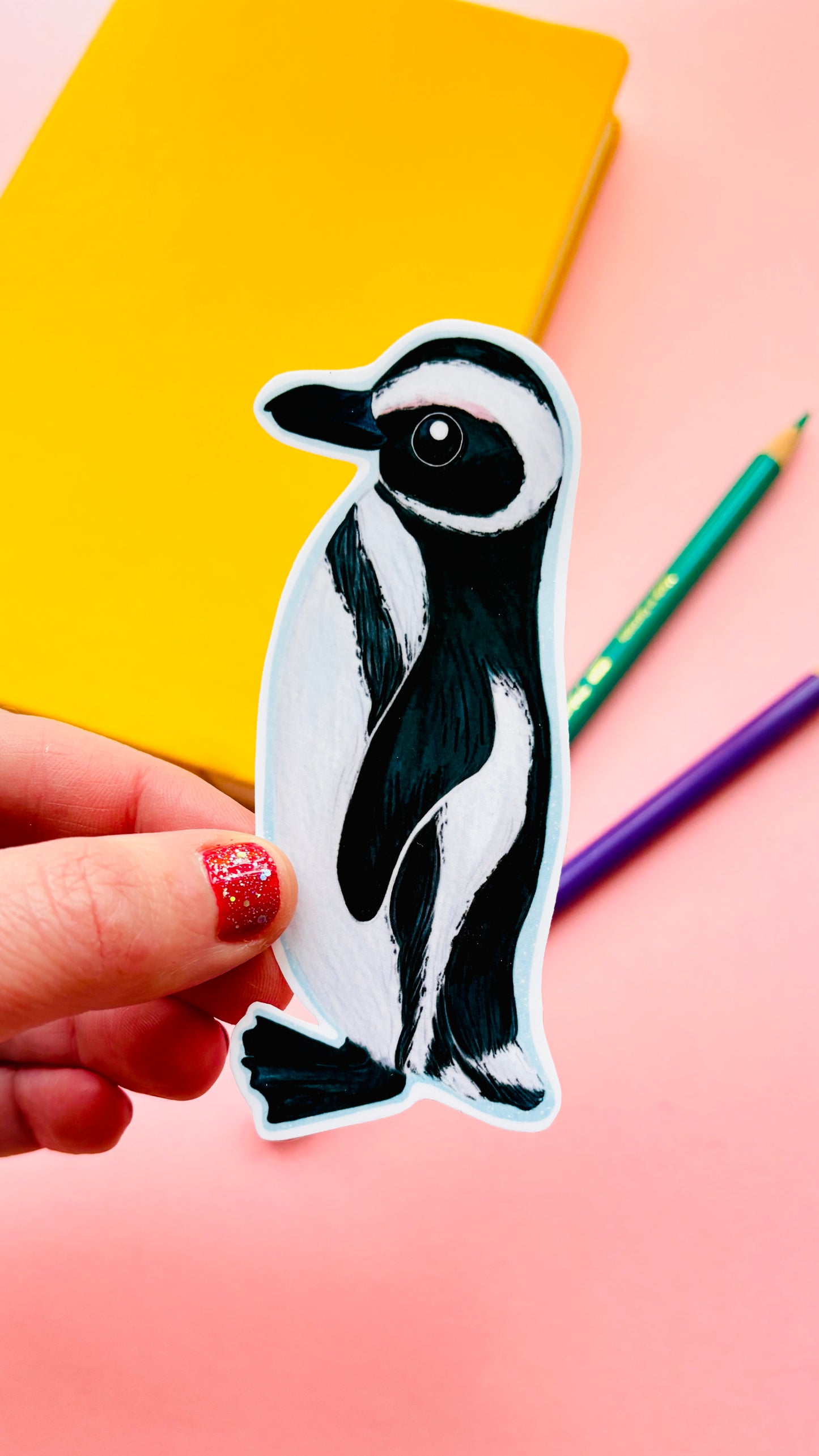 magellanic penguin illustrated vinyl sticker