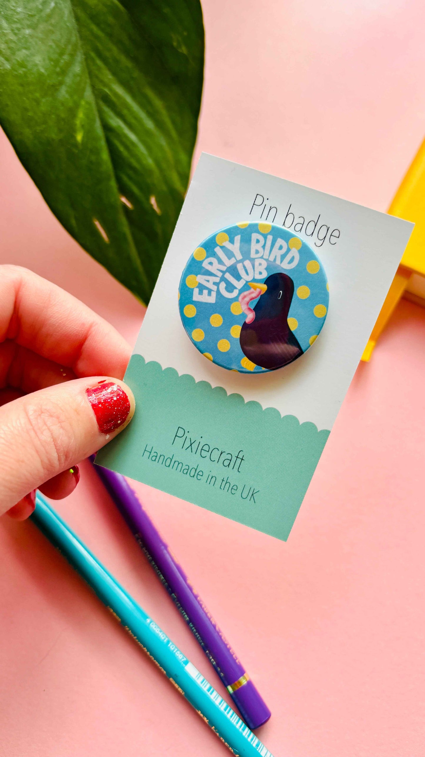 Early Bird Club Pin Badge or Magnet- Morning Person Gift
