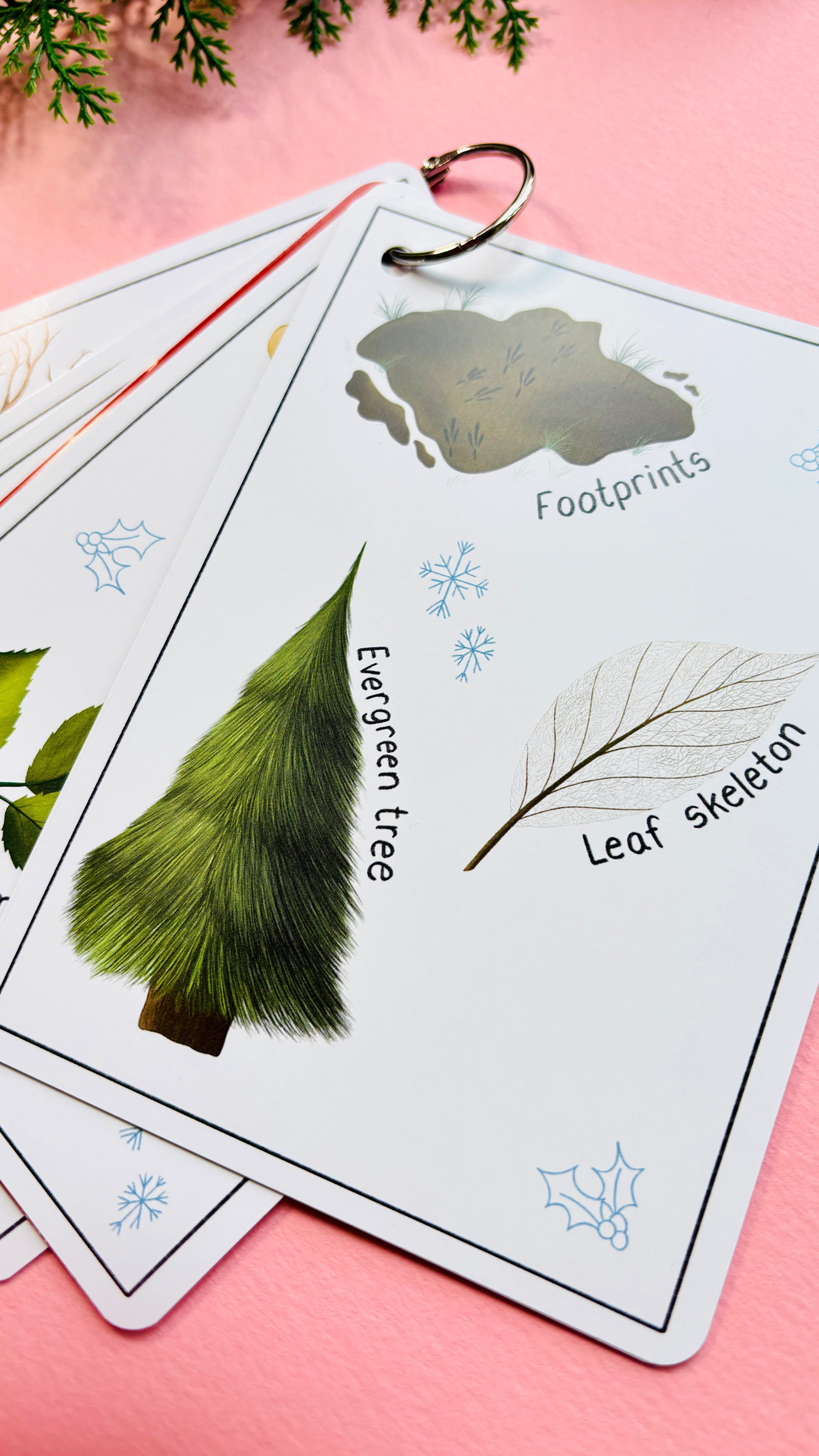 Winter nature scavenger hunt cards gift set  beautifully illustrated activity cards for kids, families, and nature enthusiasts.