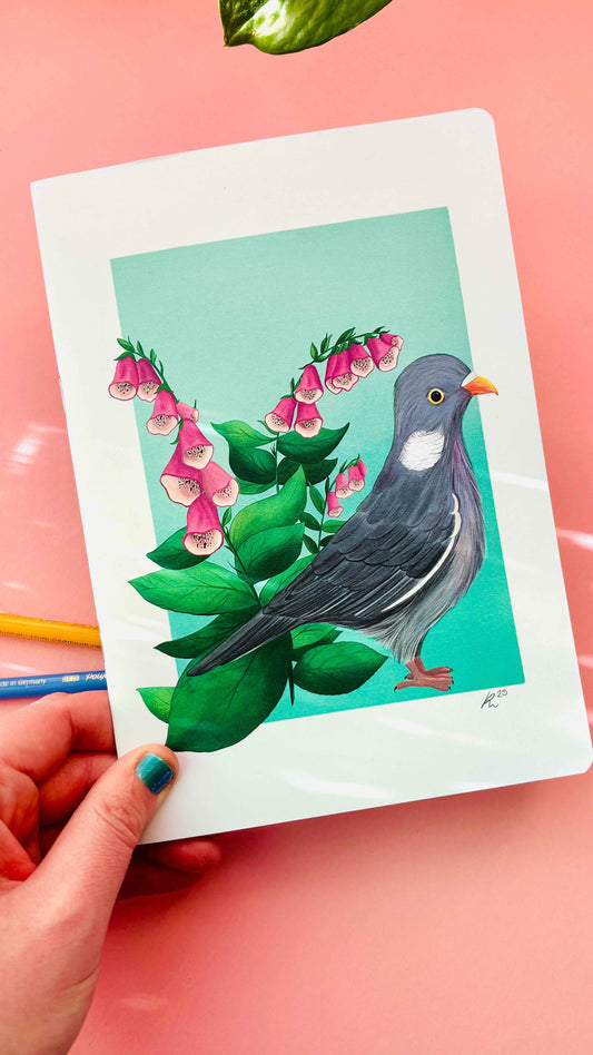 Coal Tit A5 Notebook – Illustrated Nature Blank Notebook