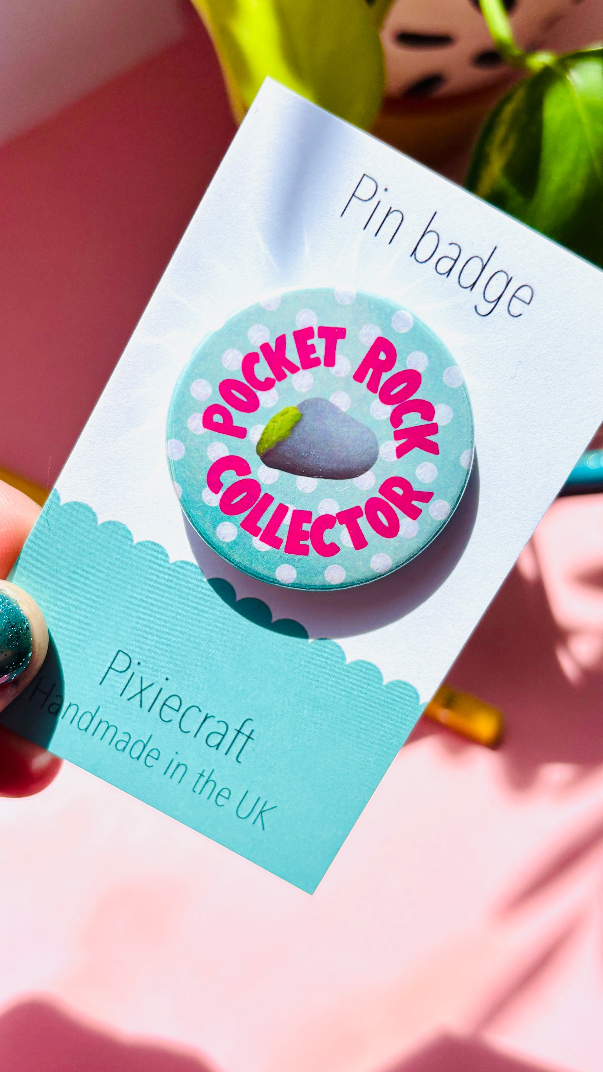 Rock collector gift pin badge for geology lovers