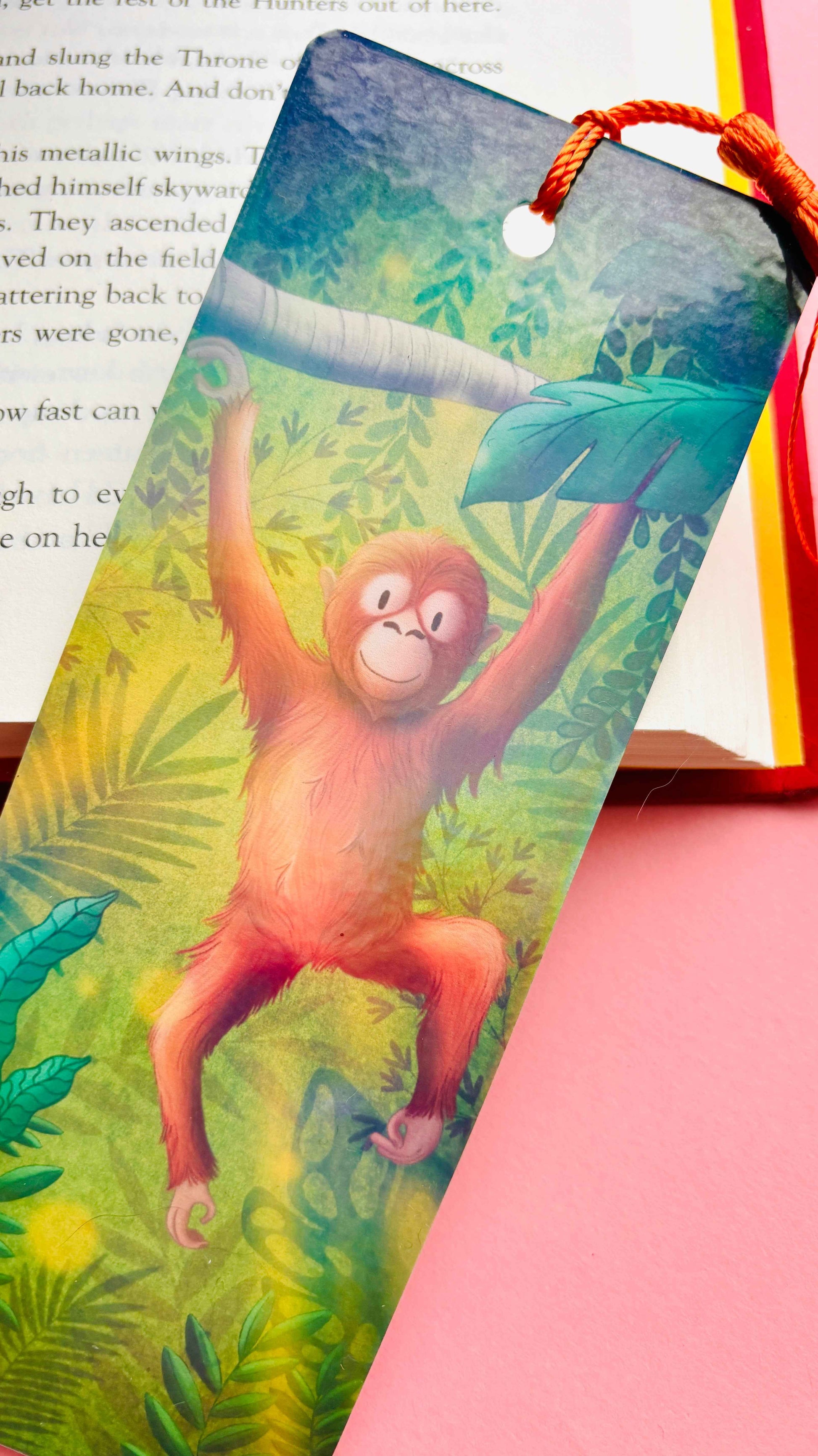 Orangutan Bookmark – Handmade Wildlife Bookmark for Book Lovers