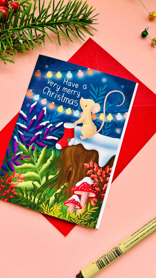 Woodland Mouse Christmas Card