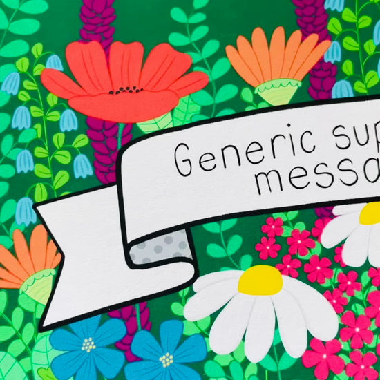 Video of close up of generic supportive message card