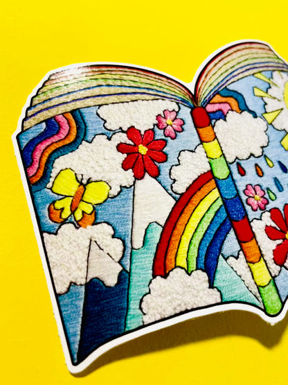 Stitchy Rainbow Book Hand Embroidery Sticker