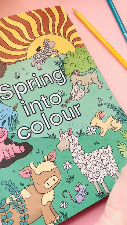 Spring into colour A4 colouring book