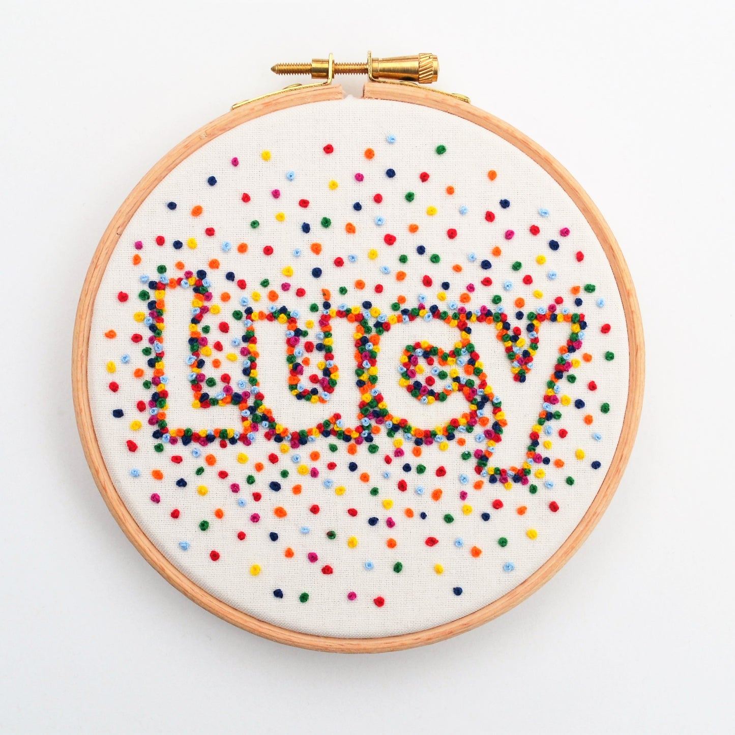 Personalised Rainbow Embroidery Name Art - Pixiecraft