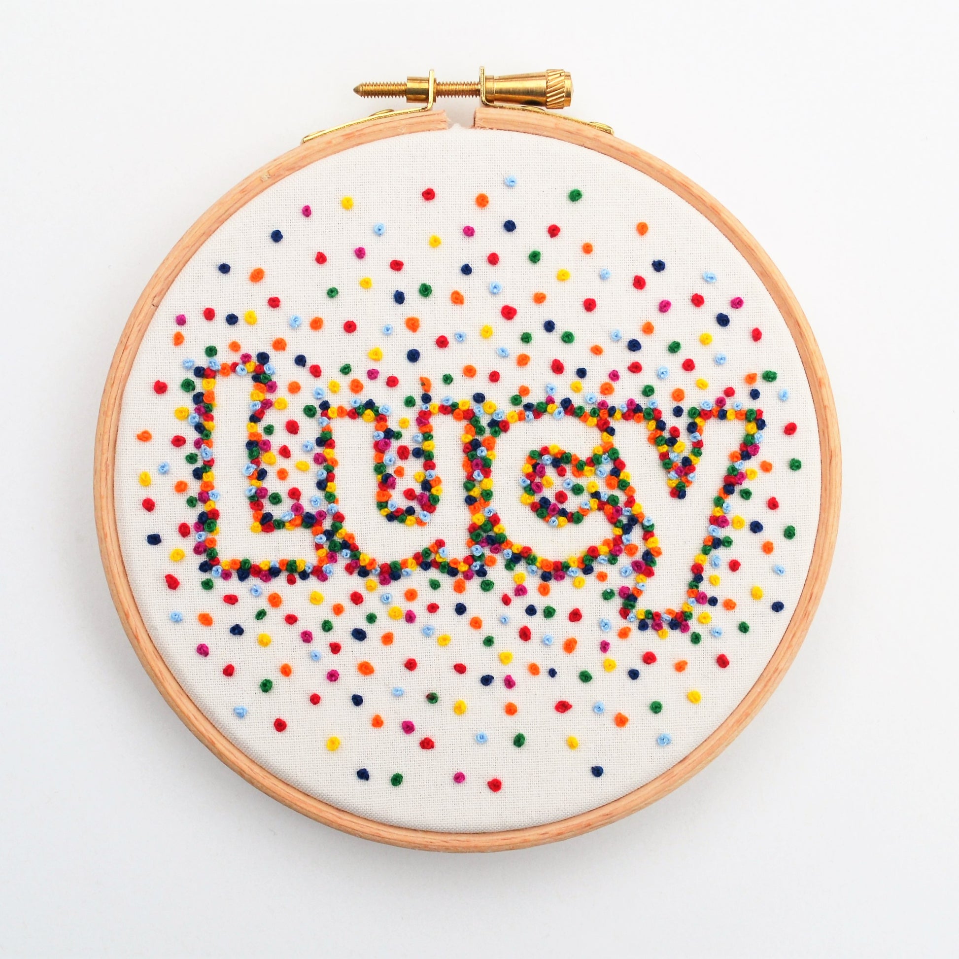 Personalised Rainbow Embroidery Name Art - Pixiecraft