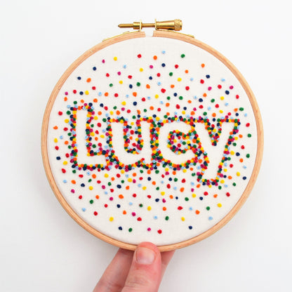 Personalised Rainbow Embroidery Name Art - Pixiecraft