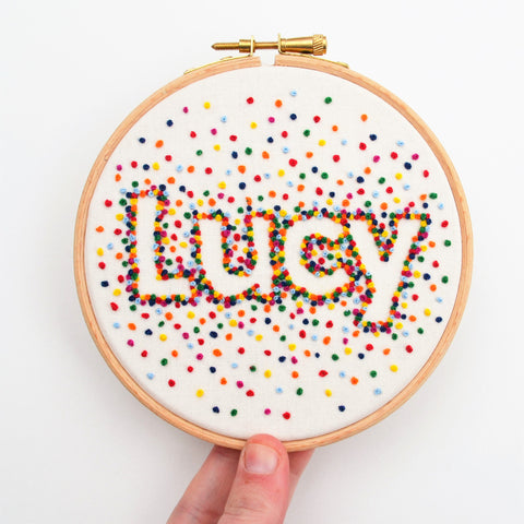 Personalised Rainbow Embroidery Name Art