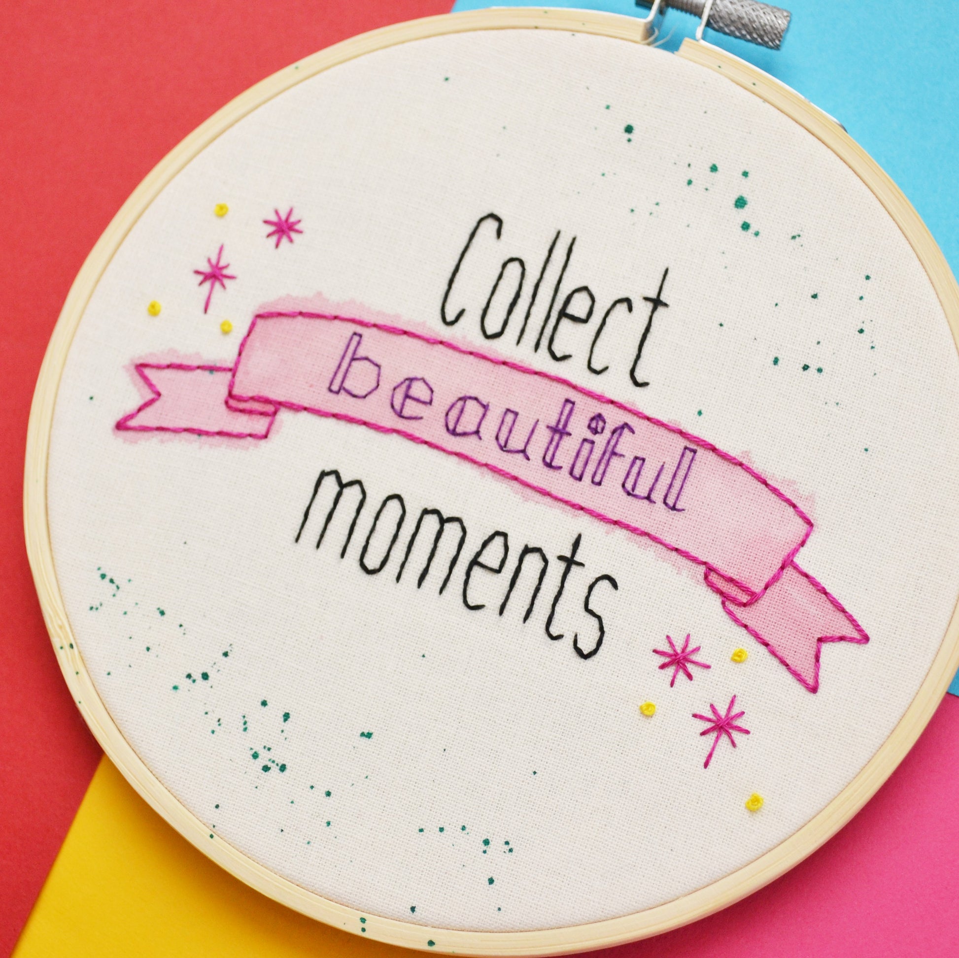 Collect Beautiful Moments Hand Embroidery Hoop Art - Pixiecraft